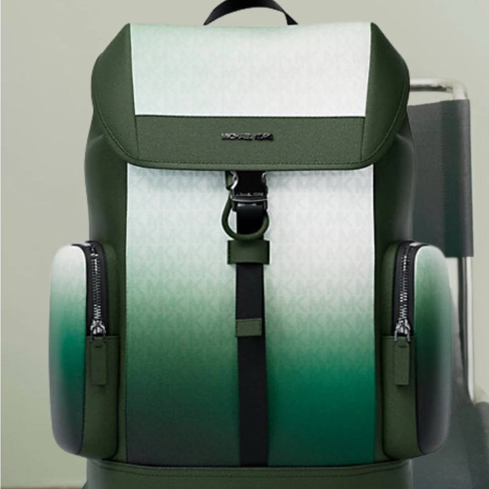 Men's Michael Kors dome Backpack cooper logo green NWT - Picture 12 of 16